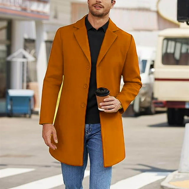 Men's Casual Long Sleeve Lapel Button Down Cardigan Jacket with Side Pockets for Spring Outdoor Use