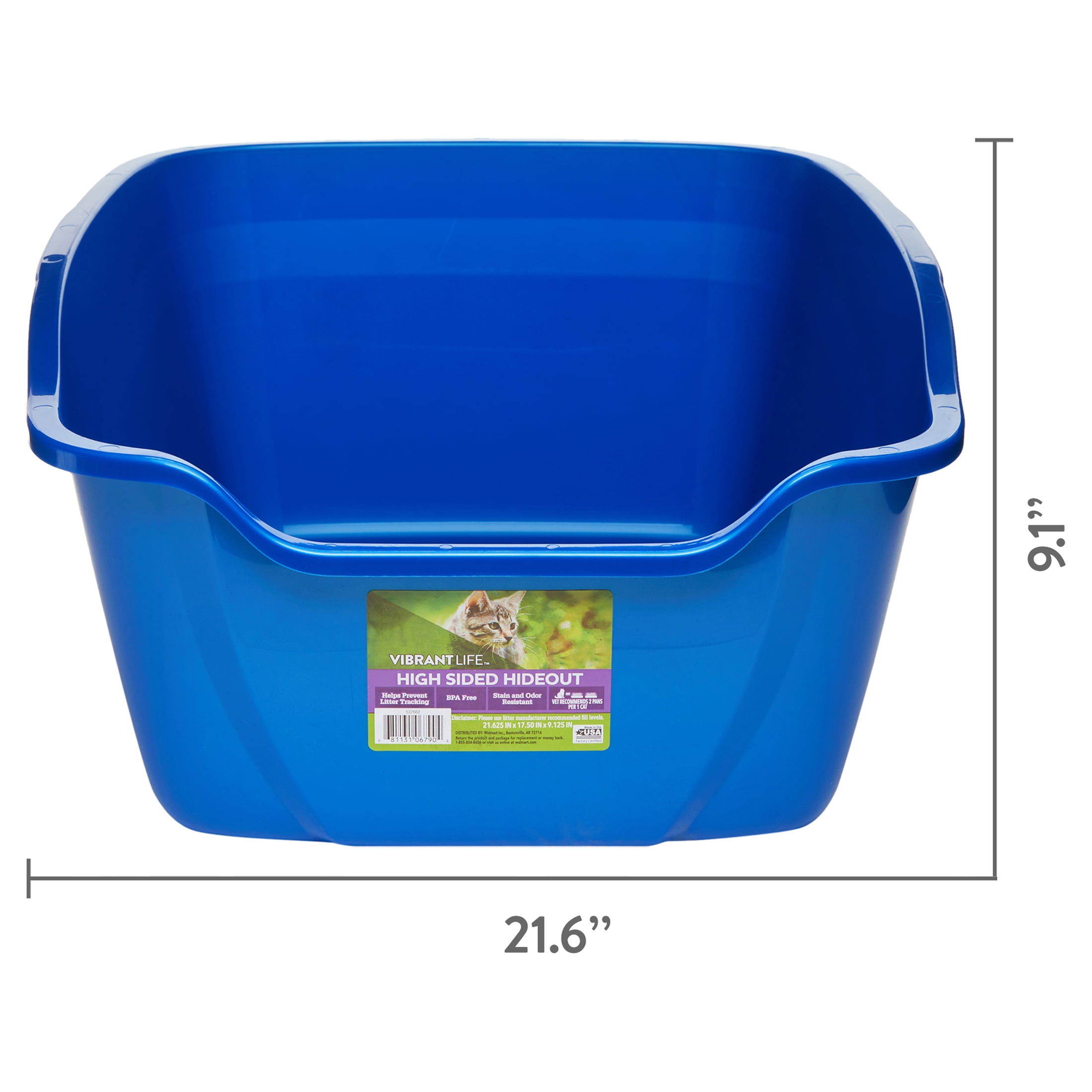 VAN NESS High Side Corner Cat Litter Pan, Blue 