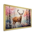 thumbnail image 2 of Designart "Shimmering Forest Deer's Habitat" Animals Framed Wall Art Decor - Modern Farmhouse Brown Deer Landscape Living Room Framed Canvas Art, 2 of 6