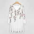 thumbnail image 4 of Cherry Blossoms with Falling Flowers Long Sleeve Dresses For Women Vintage Elegant Party Dress Oversized V-neck Dress S-8XL, 4 of 7