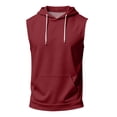 thumbnail image 7 of LWavelet Hooded Tank Tops for Men Loose Fit Breathable Sleeveless Shirts Casual Athletic Running Tops with Hat, 7 of 7