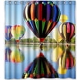 thumbnail image 1 of ABPHQTO Cortina de ducha especial romántica con globo aerostático Cortina de ducha impermeable 160x180 cm, 1 of 2
