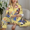 thumbnail image 6 of Kdxio Beautiful Bright Birds And Flowers Women's Pajama Sets Long Sleeve Button Down Sleepwear Nightwear Soft Pjs Lounge Sets-Small, 6 of 7
