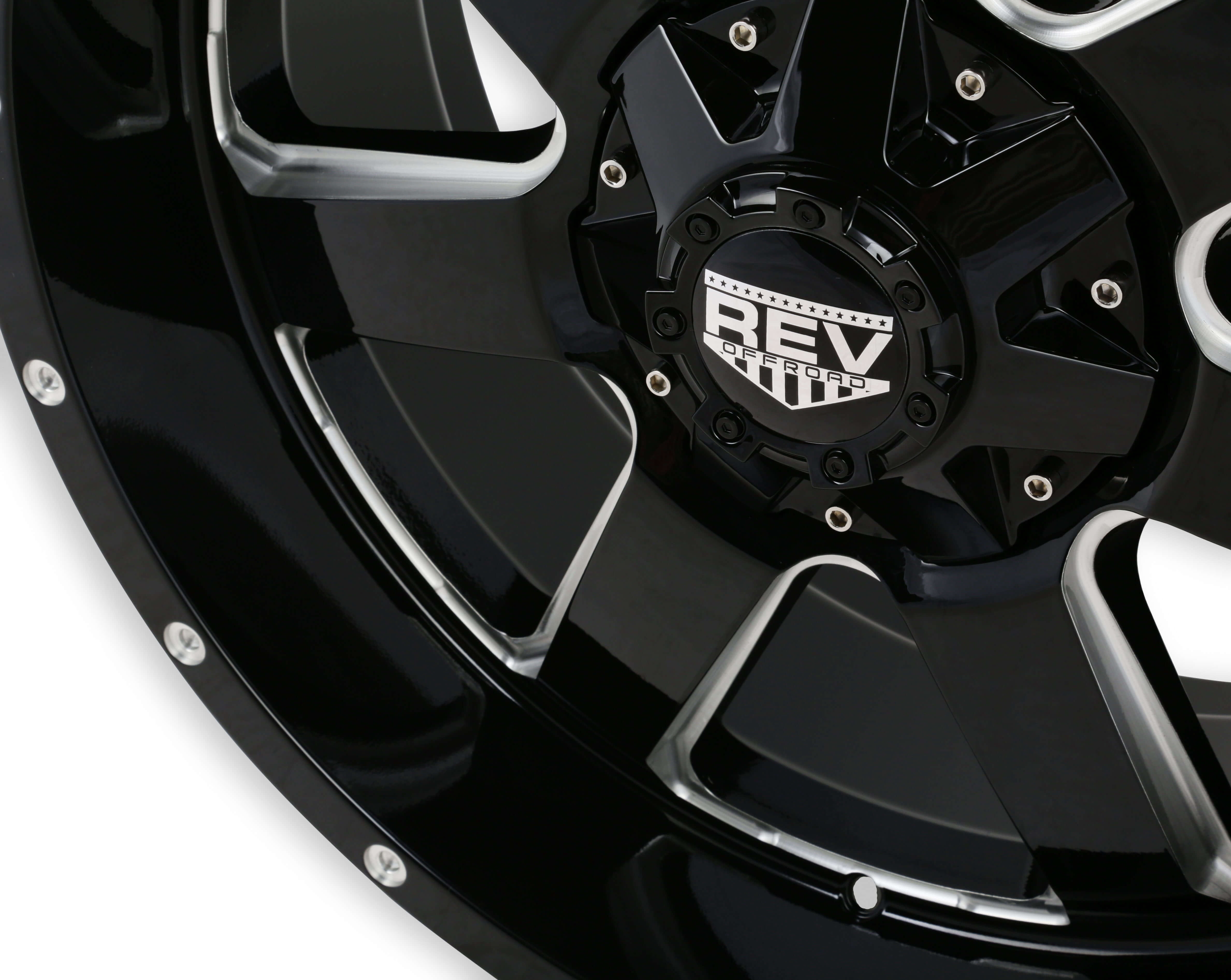 REV Wheels 885M-2907312 885 Series- 20x9 - 4.53 bs - 5x5/5x127 -Black/Machine Lip