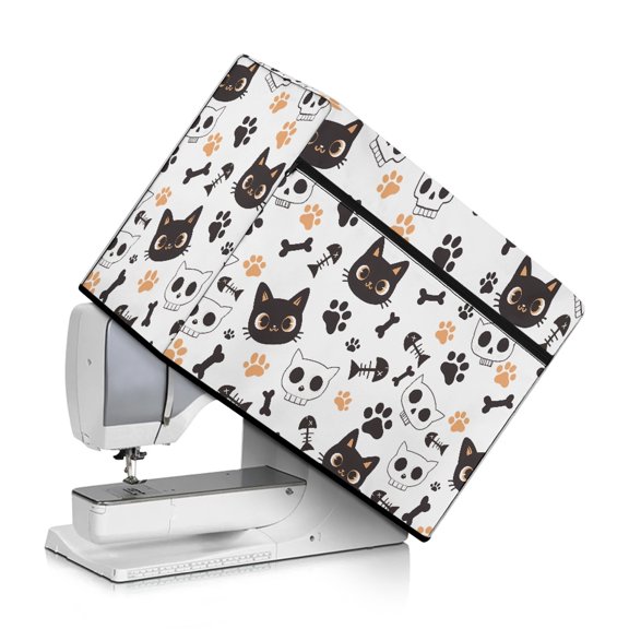 HELLHERO Cat Paw Print Pattern Sewing Machine Carring Cover and Sewing Essentials Pockets Waterproof Material 17.7 x 8.6 x 12.5 inches Ideal Gifts for Family