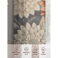 thumbnail image 6 of Burnt Orange Grey Flower Sheer Curtains 72 Inch Length 2 Panels Set, Botanical Spring Floral Voile Window Treatment Rod Pocket Curtains Sheers Drapes for Bedroom/Living Room/Kitchen 52"x72"x2, 6 of 7