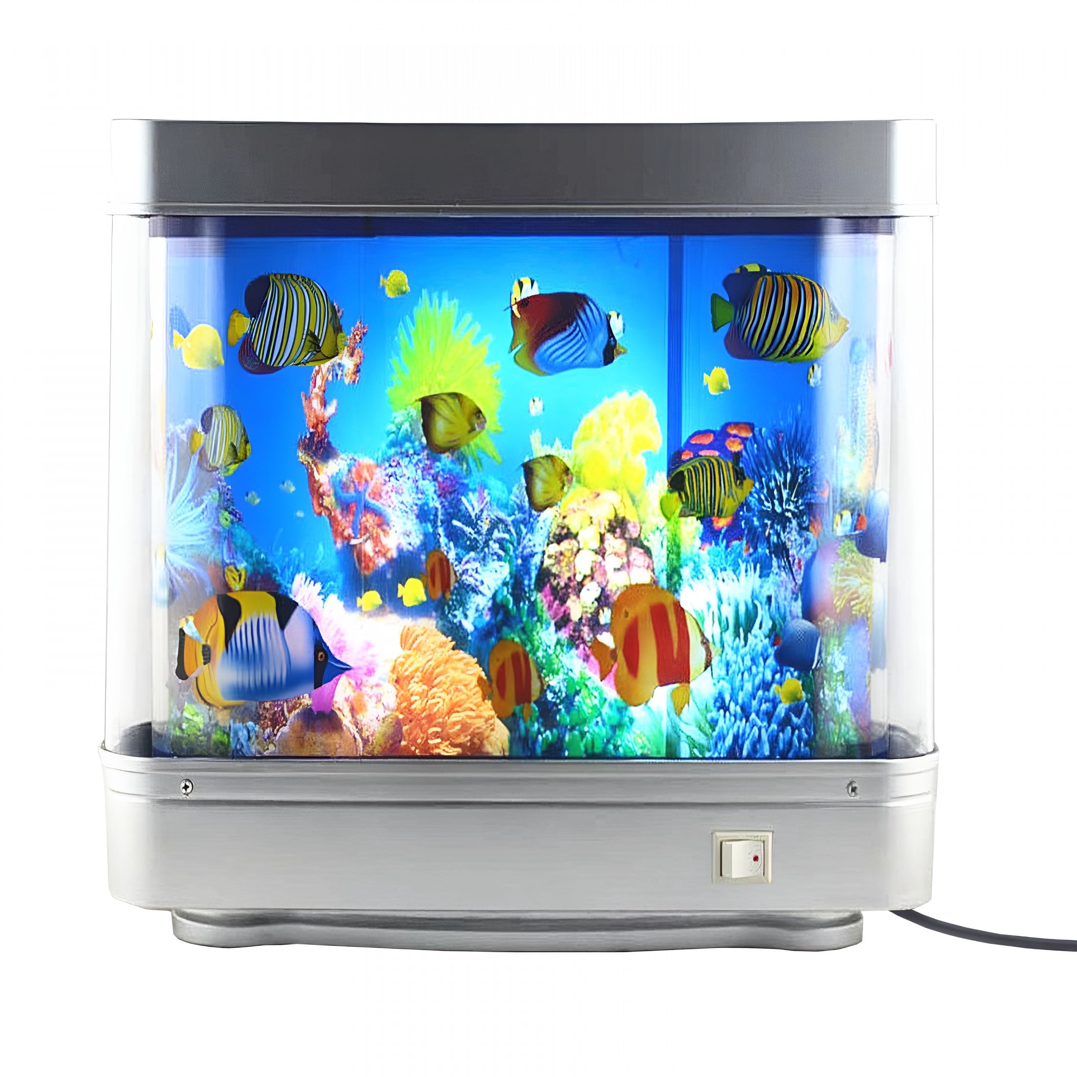 HIBIBUD Fake Fish Tank Mini Aquarium, Artificial Tropical Fish Decorative Lamp, Fish Lamp Aquarium Aquarium Lights Motion Lamp Night Light with Moving Fish (Us Plug)