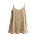 thumbnail image 3 of WTXUE Women Cotton Linen Tank Tops Casual Sleeveless Crewneck Camisole Loose Fit Spaghetti Strap Cami Shirts Sundress with Pockets Comfortable Shirt Work Business Casual Tops Trendy Tops Beige L, 3 of 6
