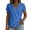 Blue, variant on Women's Wrap V Neck Blouse Casual Short Sleeve Side Tie Tunic Top Summer Shirts