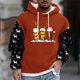 thumbnail image 1 of Sudadera con capucha para hombre, estilo casual, con cuello redondo, estampado, manga larga, blusa de poliéster, 1 of 5