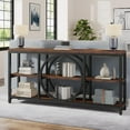 thumbnail image 1 of Tribesigns Extra Long Console Table, 70.9 inch Narrow Sofa Tables with 3 Tier Wood Storage Shelves, 1 of 5