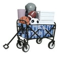 thumbnail image 2 of Foldable Wagon Cart with Strapping, Collapsible Beach Utility Wagon Grocery Cart Camping Shopping Sports Gardeing Fishing Supports 225lbs, 2 of 6