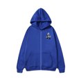 thumbnail image 2 of Tops for Men Zipper Hooded Pockets Print Casual Long Sleeved Outwear Sweatshirts,Mens Blouse Blue XL, 2 of 3