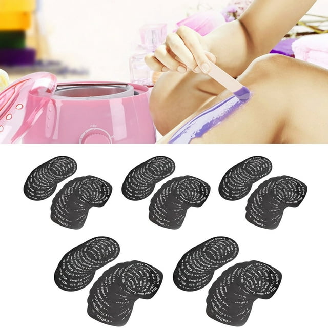 Hilitand Anneau en Papier de Protection pour Chauffe-Cire, Papier de Nettoyage pour Machine à Cirer, Anneau en Papier de Protection pour Nettoyage de Machine à Cirer Accessoires pour Chauffe-Cire (50 Pcs Rond + 50 Pcs Quadrillé)