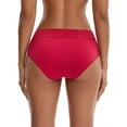 thumbnail image 3 of INSPIRE CHIC Women's Lace Underpants Mid Waisted Soft Breathable Briefs Underwear S Red, 3 of 4
