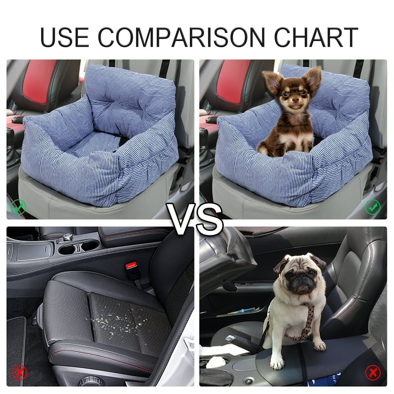 Unique Bargains Dog Car Seat Straps Dog Booster Seat for Small Medium Large Dogs and Cats Stripe Shape Blue