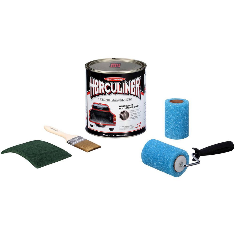 Herculiner HCL0B8 Liquid Black Truck Bed Liner Gallon Brush and Roller Kit