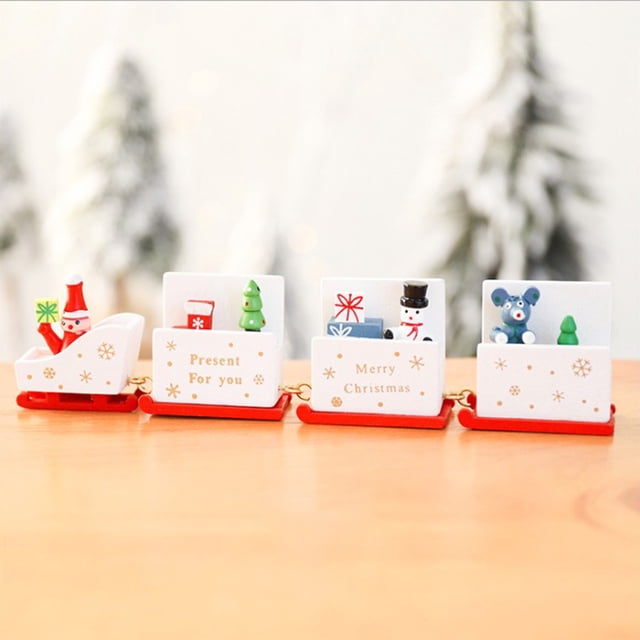 Madera Para Tren De Navidad, Decoración Navideña Para El Hogar, Juguetes De Papá Noel, Ventana, Accesorios Para Pasteles, Decoración Cateissary HA043515-01