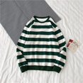 thumbnail image 2 of Lindreshi Long Sleeve Shirts for Women Men's Winter Round Neck Stripe Sweatshirt Pullover Tops Long Sleeved, 2 of 3