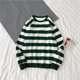 thumbnail image 1 of ICHUANYI Clearance Men's Winter Round Neck Stripe Sweatshirt Pullover Tops Long Sleeved(Green, XL) ICHUANYI WER2023081202180, 1 of 3