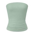 thumbnail image 4 of Vdoaml Women Seamless Tube Top Ladies Slim Fit Strapless Bandeau Camisole Womens Summer Casual Basic Tops M Green, 4 of 4