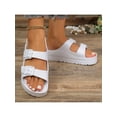 thumbnail image 3 of Womens Adjustable DoubleBuckle Sandals Fashion Waterproof Beach Slide Comfortable EVA Flat Shoes, 3 of 7
