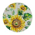 thumbnail image 2 of Nawypu  Sunflower Butterfly Round Tablecloth Sunflower Table Cloth Round Waterproof Tablecloth, Yellow Flower Rustic Floral Table Covers for Fall Table Decorations, 2 of 7