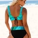 thumbnail image 5 of Traje de baño bikini multicolor con rayas arcoíris y cintura alta de talla grande dividido, 5 of 6
