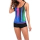 thumbnail image 5 of Traje de baño dividido para mujer con tirantes y estampado de color degradado multicolor a la moda para mujer Fridja  nalpqowj50408, 5 of 6