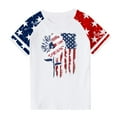 thumbnail image 2 of MKOSPLRT 3-14 Years Kids USA Star Stripes Fourth July Tee Shirts Short Sleeve Raglan Shirts Crew Neck American Flag Shirts for Girls Boys, 2 of 7