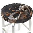 thumbnail image 3 of Fotbe Leopard On Tree Branch Stool Covers Round,Waterproof Round Bar Stool Covers Bar Chair Covers Washable Stool Cushion Slipcover for 12-14 Inch Chair-12 inch, 3 of 7