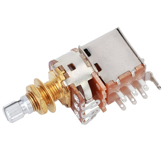 Great Workmanship Guitar Potentiometer, Guitar Control Pot, Push Potentiometer Office Electric Guitar For Home Coil Tap Gold