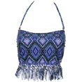 thumbnail image 2 of Raisins In Your Dreams Bali Fringe Bikini Top Swimsuit (Blue, Small), 2 of 4