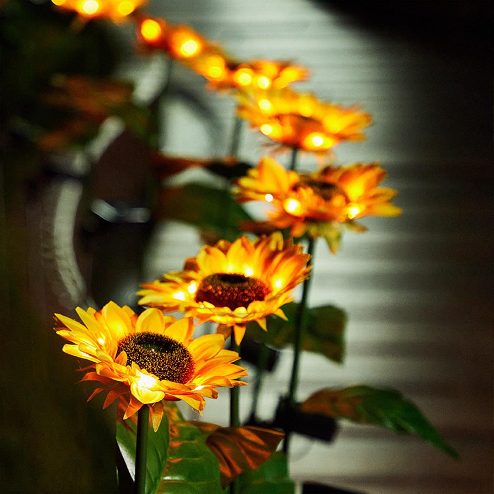 2pcs Solar LED Sunflower Garden Lights Outdoor, IP65 Waterproof Light for Outdoor Flower Bed, Yard, Pathway, Patio Decor - Gift for Mom, Women, Grandma