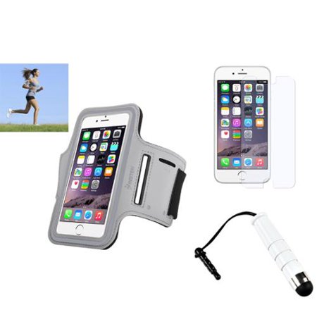 phone for holder running walmart Insten Stylus Holder Protector Case Sports Silver Armband Gym Running