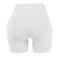 thumbnail image 6 of Arnsht Biker Shorts Women with Pockets High Waisted Stretch Underpants Workout Spandex Tummy Control Gym Running Yoga Shorts White XXL, 6 of 9
