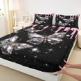 thumbnail image 3 of Castle Fairy Crystal Butterfly 3Pcs Twin Sheet Sets for Teens Girls Women,Bling Splash Glitter Twin Fitted Sheet,Dreamy Princess Breathable Flat Sheet,Ultra Soft Home Decor, 3 of 7