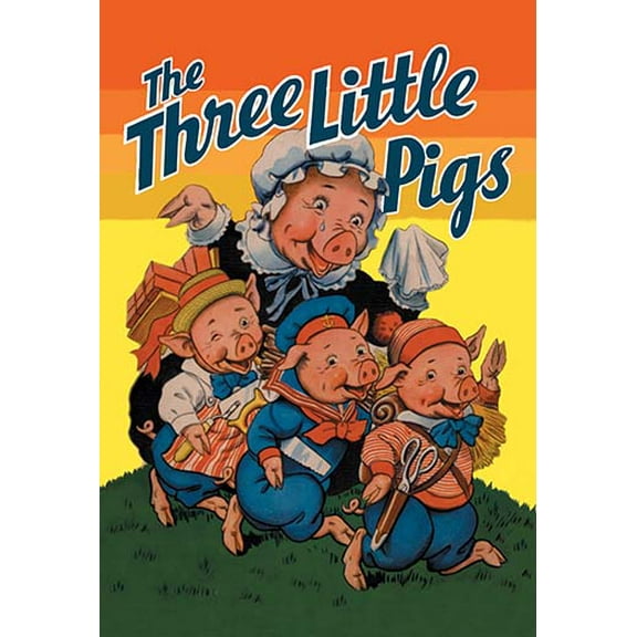 The Three Little Pigs Fine art canvas print (20" x 30")