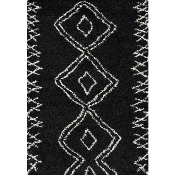 Momeni Contemporary Rectangle Area Rug, Black, 9'3" X 12'6"