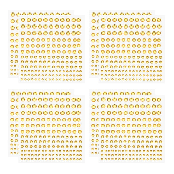 1320 Pcs Acrylic Gem Sticker, Self Adhesive Rhinestones for Nail Art Craft Decoration Party, Gold Yellow