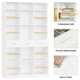 thumbnail image 6 of Homfa 75-Inch Bookshelf and Bookcase with 3 Drawers, Wooden Storage Book Shelf with Adjustable Shelves For Living Room, Home Office, White, 6 of 7