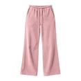 thumbnail image 2 of BXJX Womens Corduroy Pants, Elastic Waist Drawstring Casual Fall Winter Straight Leg Trousers with Pockets Pink Size 2XL, 2 of 7