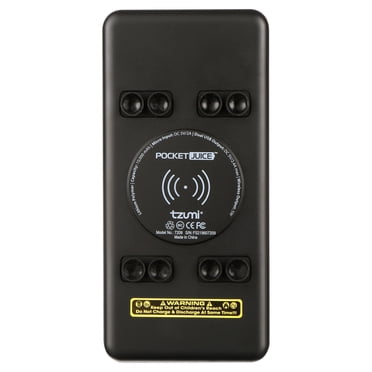 Tzumi Pocket Juice Wireless Plus – 3-in-1 Portable Power Pack with High-Speed Wireless Charging