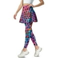 thumbnail image 2 of POLERODog Paw Rainbow Tie Dye Blue Skirted Yoga Legging Ruffle Pleated Tennis Leggings with Pockets Golf Skirts Full Length Running Pants for Women High Waisted Yoga Gym Workout Pants, 2 of 6