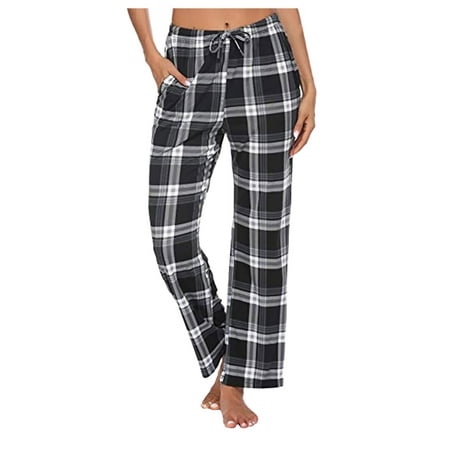 

Women s Fashion Checkered Pajama Pants Work Pants Comfortable Sports Wide Leg Yoga Pants High Waist Stretch Loose Leisure Pants