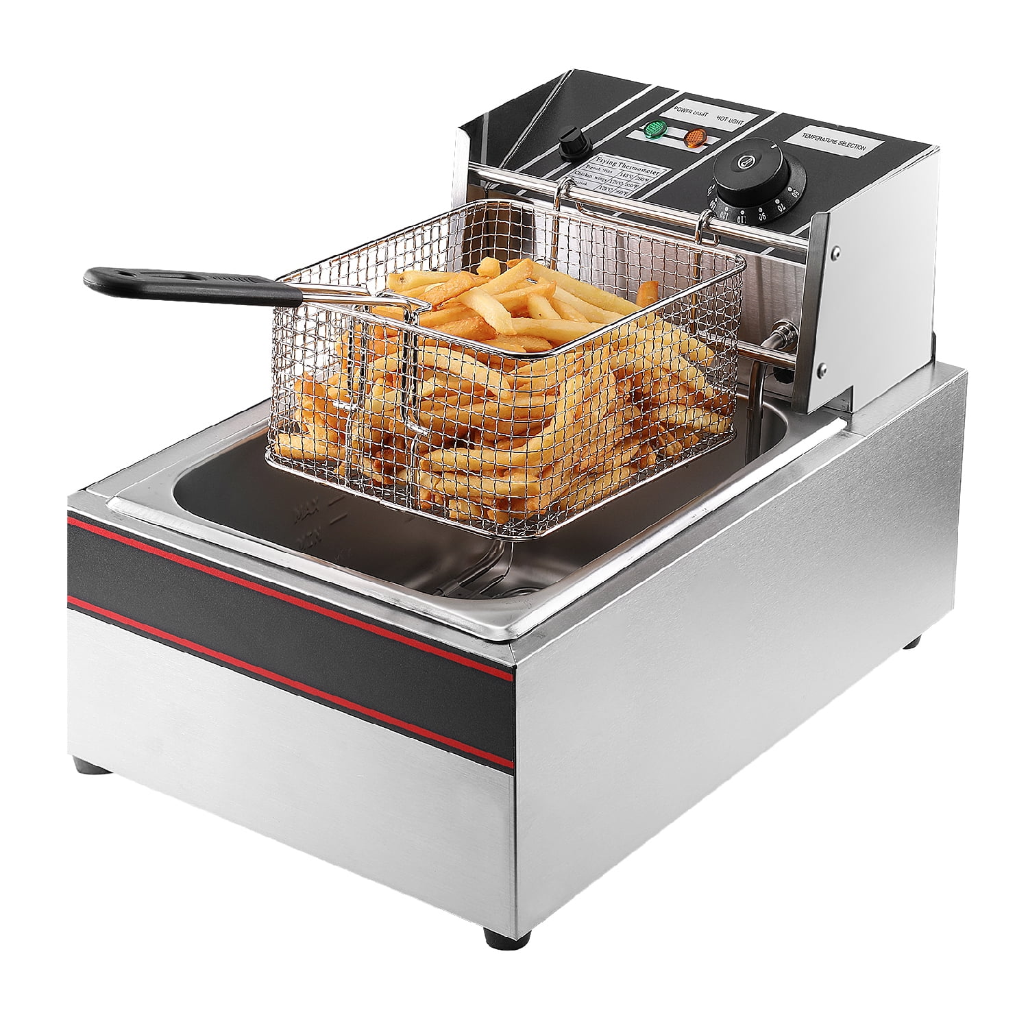 Deep Fryer with Basket, Fry Daddy, Fryers with Baskets, Countertop  Stainless Steel, French Fries Fryer, for Commercial Restaurant, Fast Food