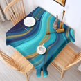 thumbnail image 2 of Blue Gold Marble Pattern Square Tablecloth,Waterproof Square Table Cover,Wipeable Spillproof Washable Table Cover for Home Kitchen Party Decor 42"X42"(107x107cm), 2 of 6