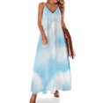 thumbnail image 1 of Vestido sin mangas con cielo y nubes de acuarela, vestidos para fiesta de graduación, vestido largo para mujer, 1 of 7