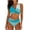 Sky Blue, variant on Shrysg Women's 2 Piece Swimsuits Casual Striped High Cut Wrap Front Bikini High Waisted Bottom Tummy Control Bathing Suits Summer Beach Swimwear Red