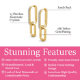 thumbnail image 2 of Cate & Chloe Remington 18k Yellow Gold Plated Women's Dangle Chain Link Earrings, Swarovski Crystals, 2 of 8